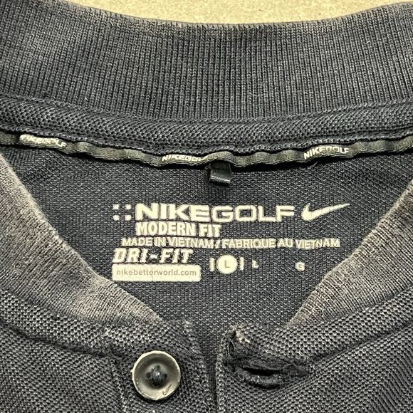 Nike Golf Modern Fit Men's L Dri-Fit Short Sleeve Henley Polo Blue 824401 - Picture 5 of 7